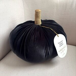 Threshold Decorative Shaped Black Velvet Pumpkin Pillow
